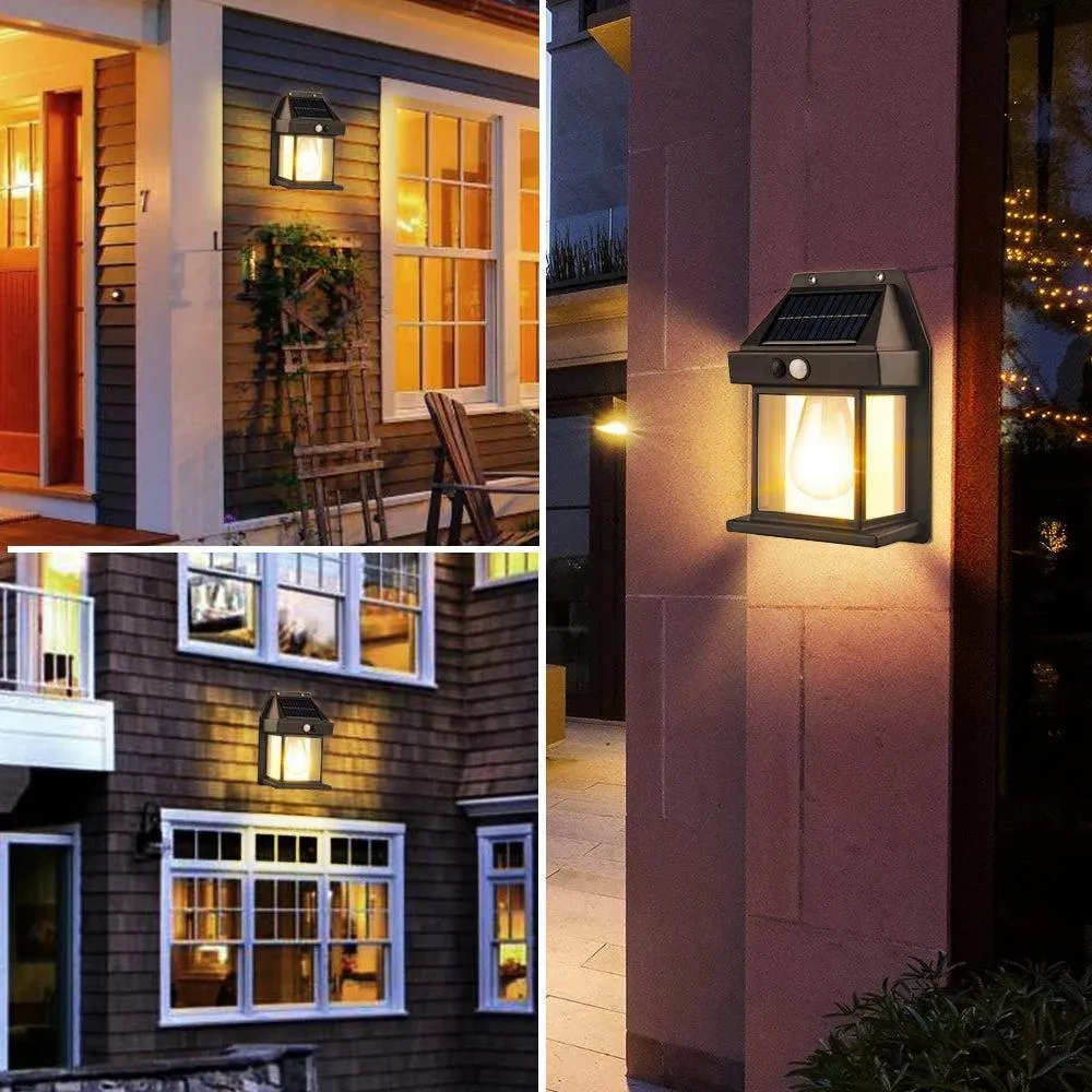 Solar Sensor Wall Lamp Black ABS Outdoor - Image 4